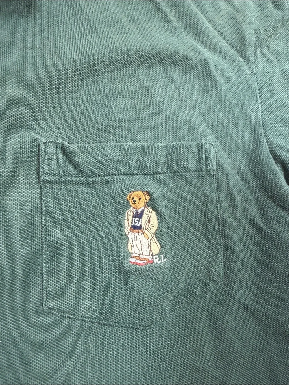Polo Ralph Lauren Polo Bear Embroidered Dark Green Polo Embroidered Bear Pocket